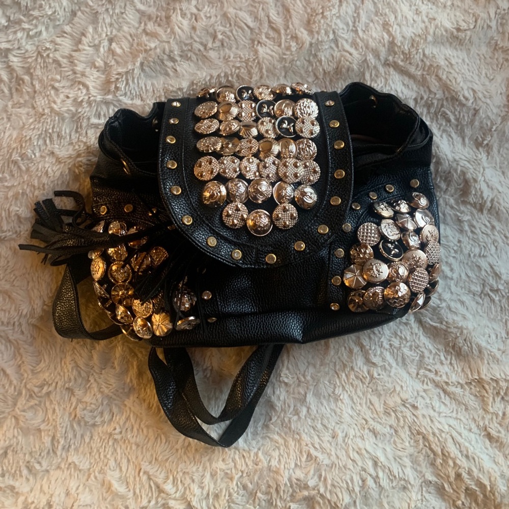 Gold studded Backpack/ purse